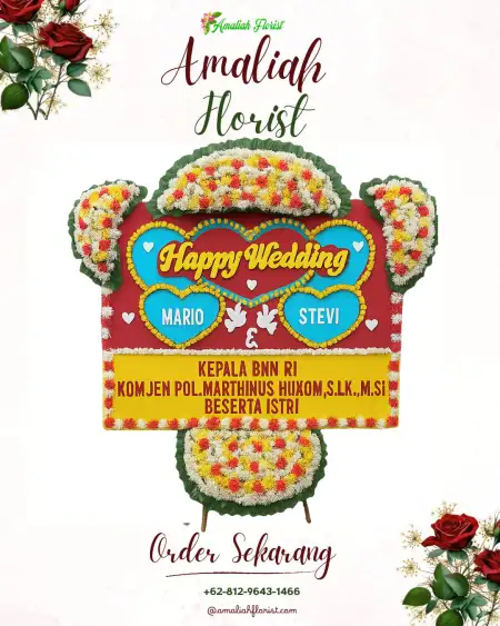 Papan Bunga Pernikahan Balekerto
